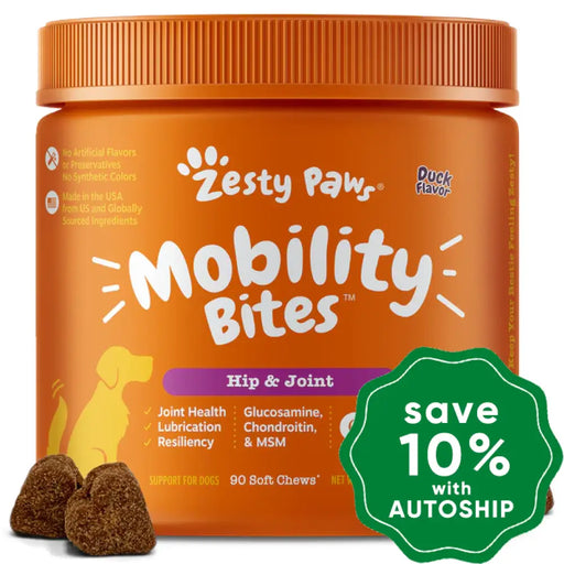 Zesty Paws - Chewable Tablets Supplement For Dogs Mobility Bites Duck Flavor 90