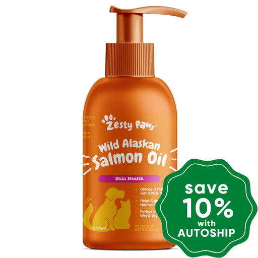 Zesty Paws - Wild Alaskan Salmon Oil For Dogs And Cats 8Oz &
