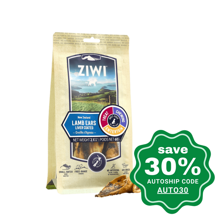 Ziwipeak - Air Dried Oral Health Treat for Dogs - Lamb Ears - 60G - PetProject.HK