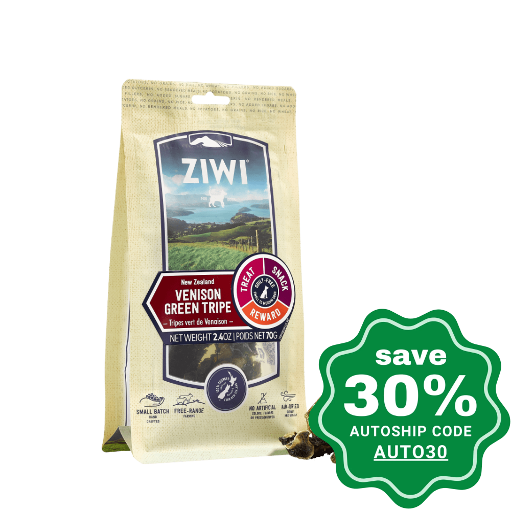 Ziwipeak - Air Dried Oral Health Treat for Dogs - Venison Green Tripe - 70G - PetProject.HK