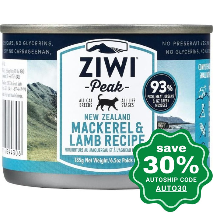 Ziwipeak - Moist MACKEREL & LAMB Recipe Canned Cat Food - 185G (min. 4 cans) - PetProject.HK