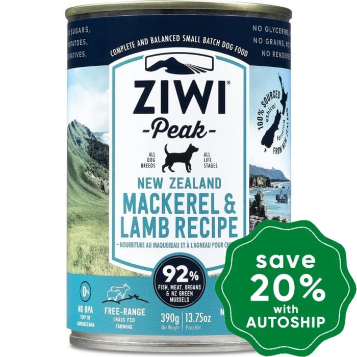 Ziwipeak - Moist MACKEREL & LAMB Recipe Canned Dog Food - 390G (min. 3 cans) - PetProject.HK