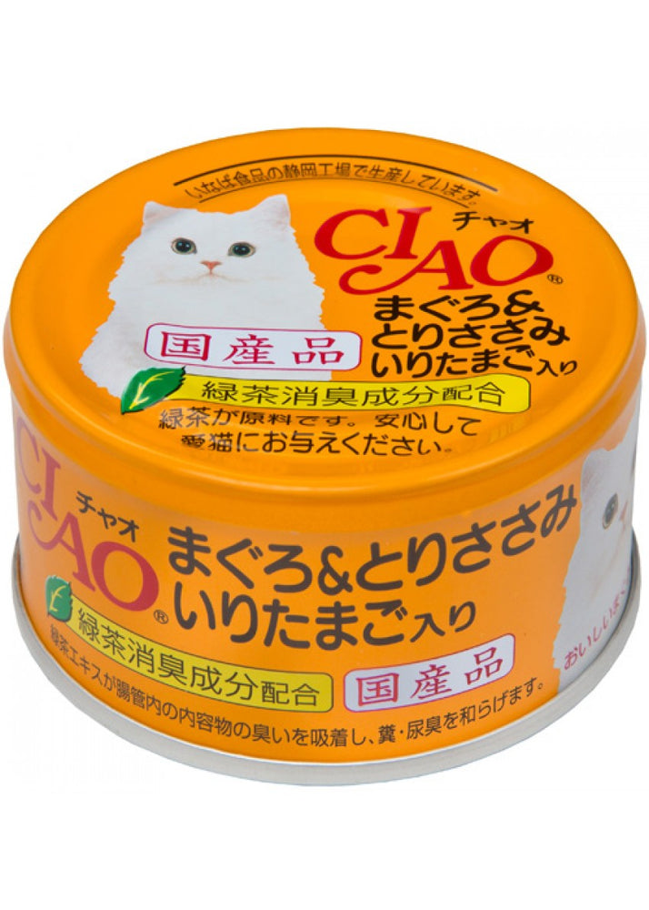 CIAO - Cat Canned Food - Tuna and Chicken Fillet with Quail Egg - 85G (24 Cans) - PetProject.HK