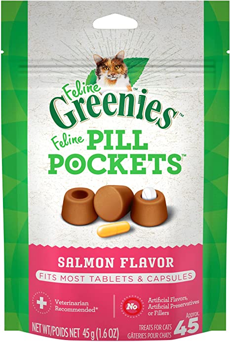 Feline Greenies - Cats Pill Pockets - Salmon - 1.6OZ / 45Caps