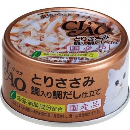CIAO - Cat Canned Food - Chicken Fillet and Seabream in Seabream Soup - 85G (24 Cans) - PetProject.HK