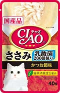 CIAO - Cat Pouch - Lactic Acid Bacteria - Chicken Fillet with Skipjack Tuna - 40G (12 Packs) - PetProject.HK