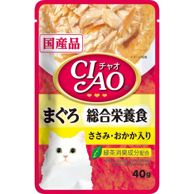 CIAO - Cat Pouch - Nutritious Diet - Tuna with Chicken Fillet and Bonito Flakes - 40G - PetProject.HK