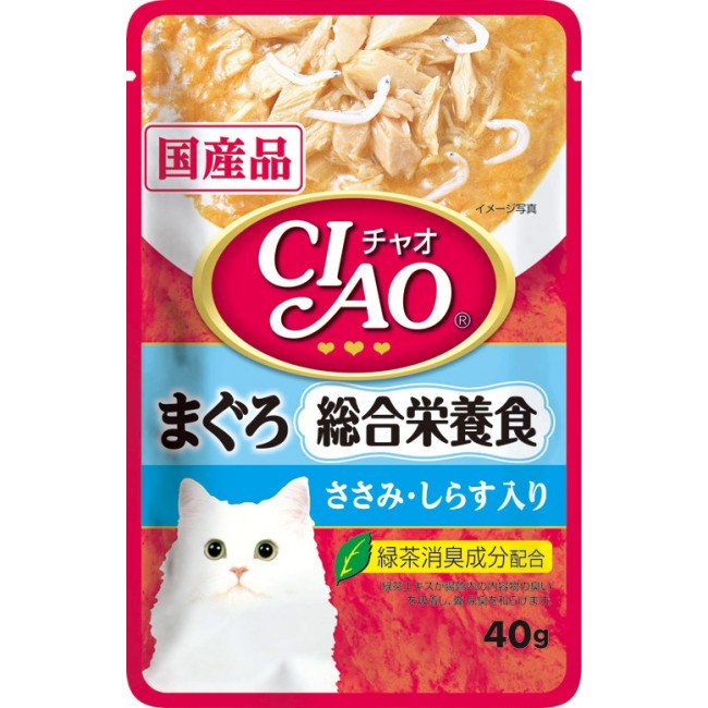 CIAO - Cat Pouch - Nutritious Diet - Tuna with Chicken Fillet and Whitebait - 40G - PetProject.HK
