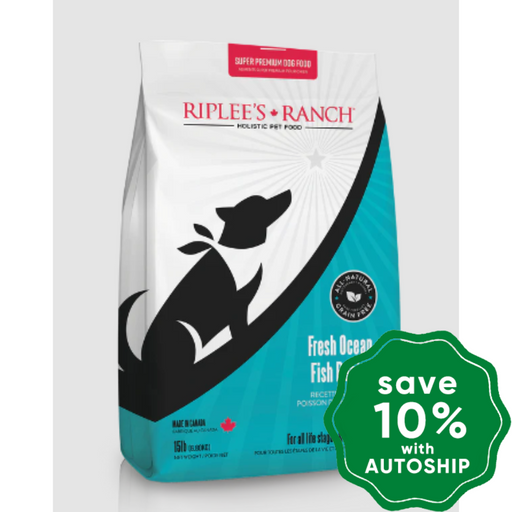 Riplee's Ranch - Dry Food for Dogs - Grain-Free Fresh Ocean Fish Recipe - 15LB