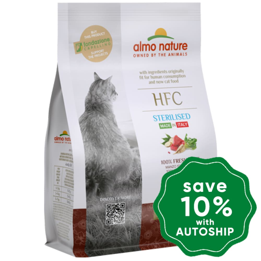 Almo Nature - Dry Food For Cats Hfc Natural Adult Sterilised Fresh Beef 300G
