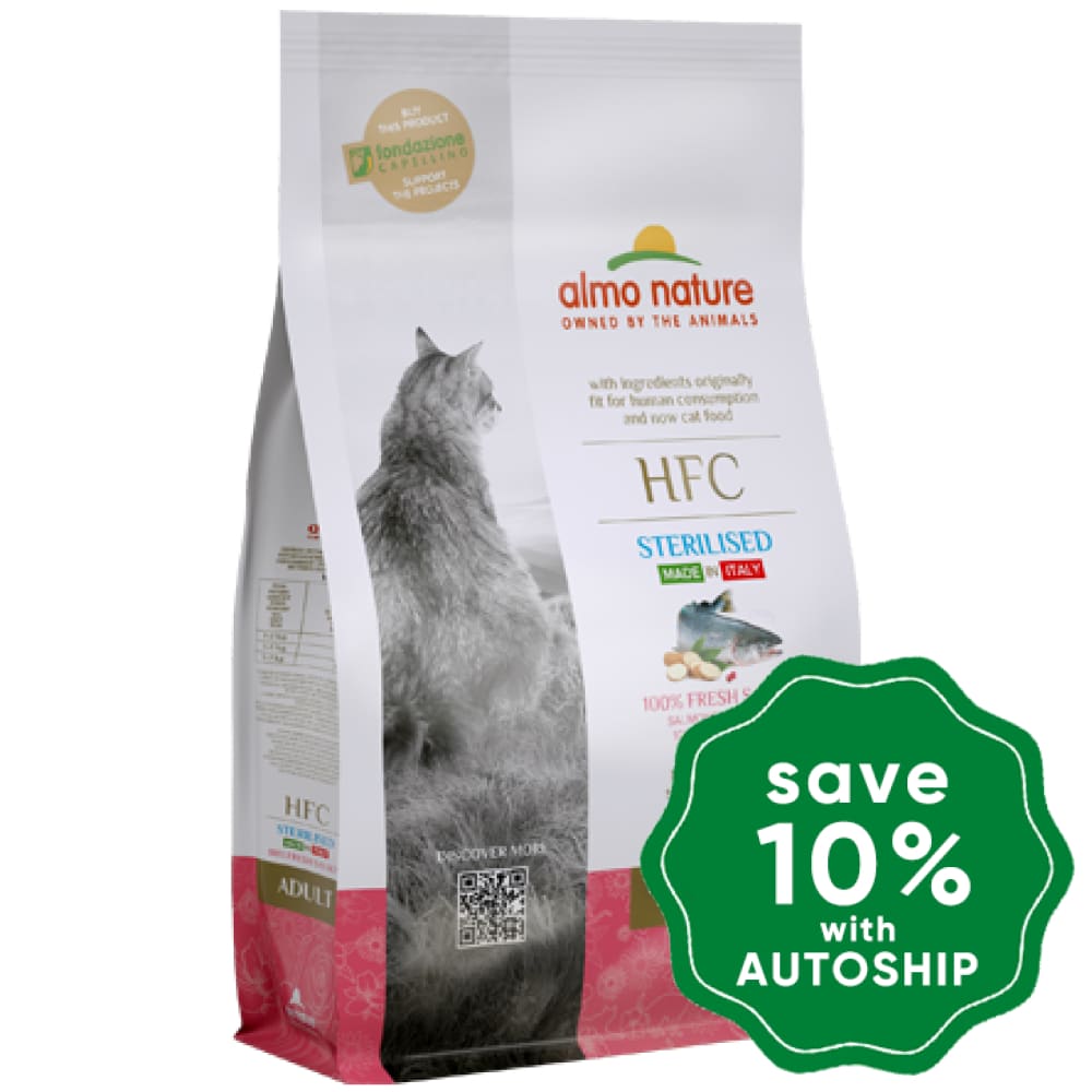 Almo Nature - Dry Food For Cats Hfc Natural Adult Sterilised Fresh Salmon 1.2Kg (Min. 4 Packs)