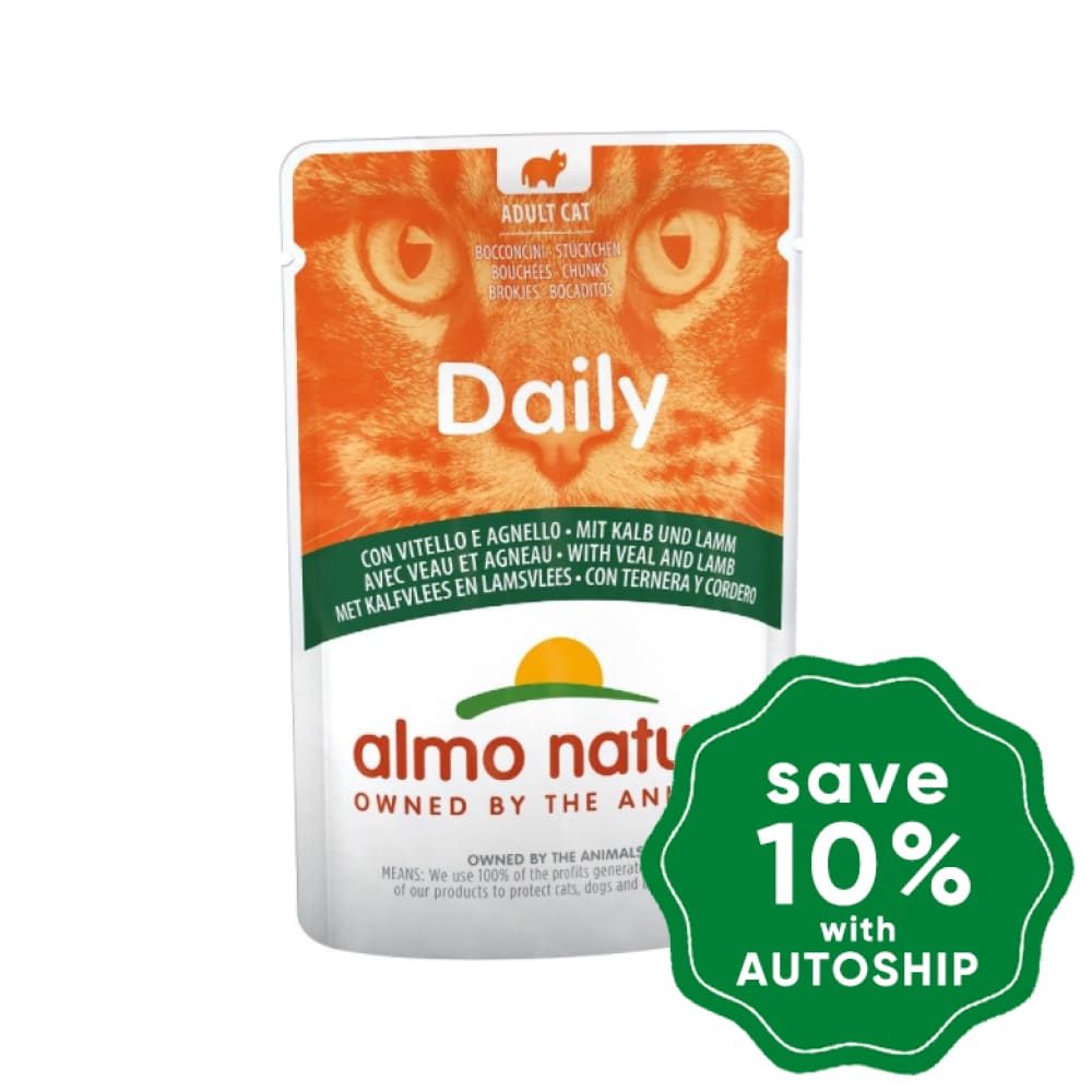 Almo Nature - Wet Food For Cats Daily Menu Veal & Lamb 70G (Min. 30 Pouches)