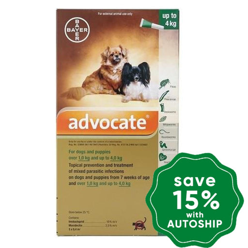 Bayer - Advocate for Dogs 4 kg or below - 3 Tubes - PetProject.HK