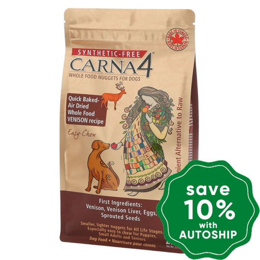 Carna4 - Dry Food For Small Breed Dogs Grain Free Air-Dried Venison Recipe 10Lb