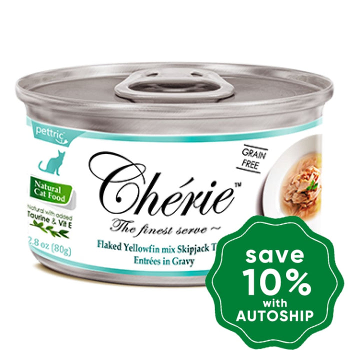 Cherie - Flaked Yellowfin mix Skipjack Tuna Entrees in Gravy - 80G  (4 Cans) - PetProject.HK