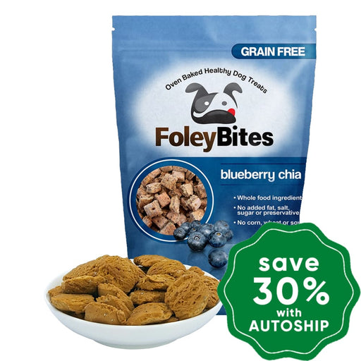 Foleybites - All-Natural Plant-Based Grain-Free Dog Treats Blueberry & Chia 400G Dogs