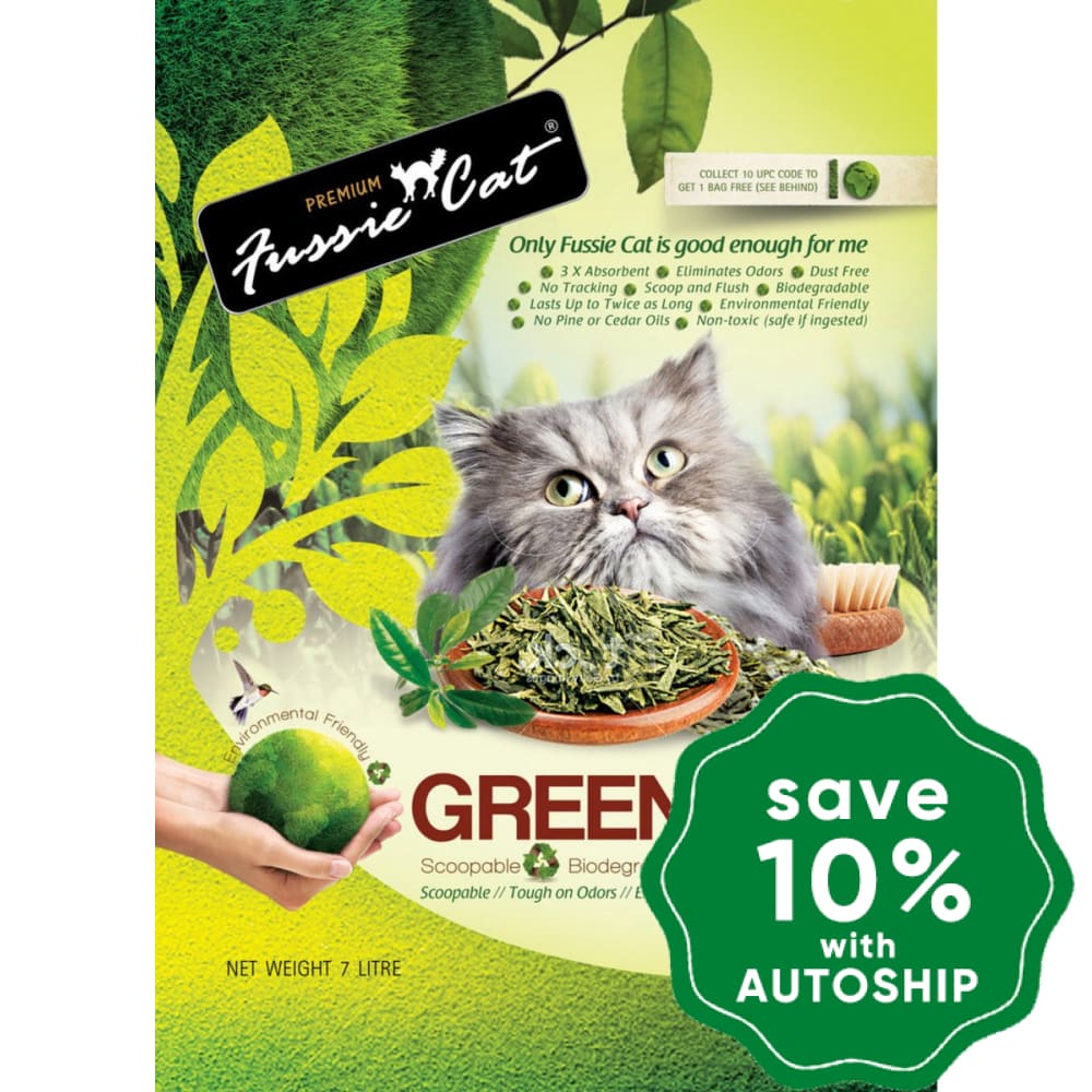 Fussie Cat Litter - Green Tea Paper - 7L - PetProject.HK