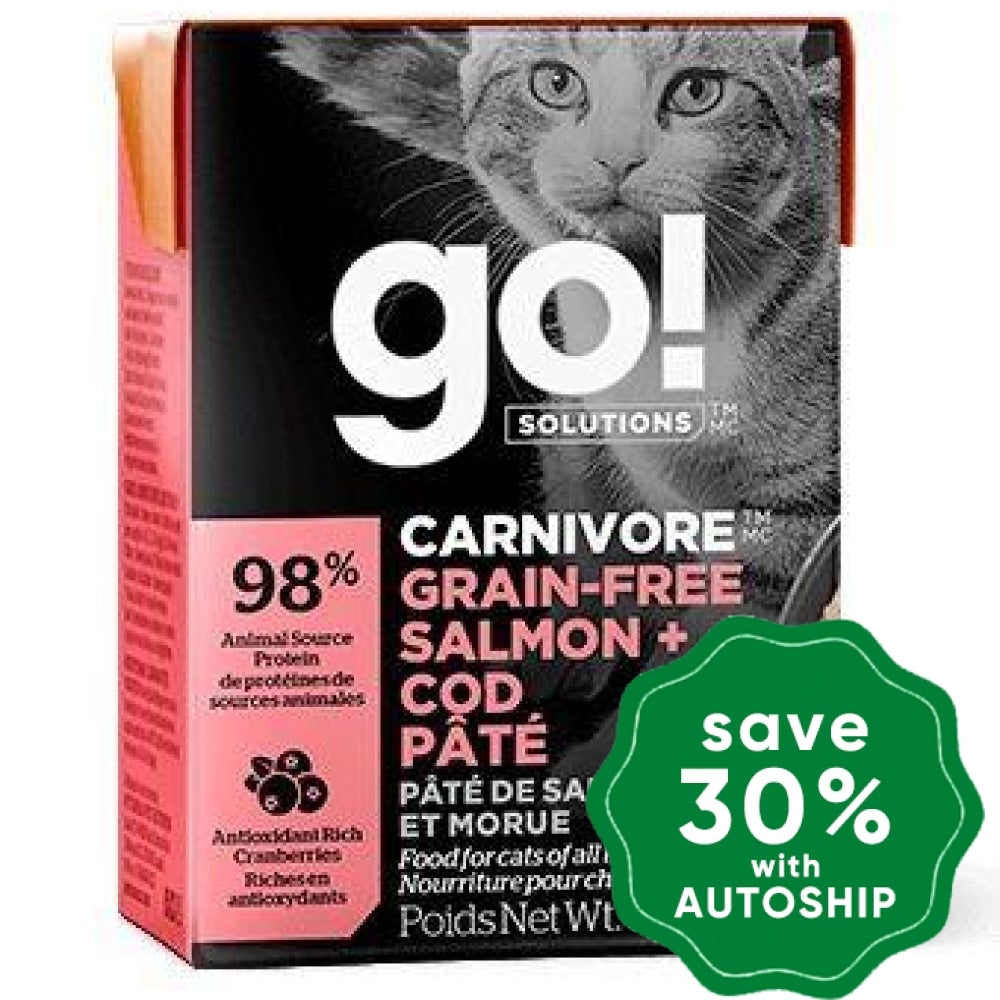 GO! SOLUTIONS - CARNIVORE Wet Food for Cat - Grain Free Salmon + Cod Pate Recipe - 6.4OZ (min. 24 cartons)