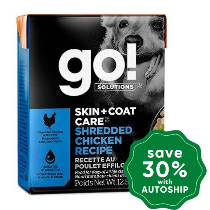 GO! SOLUTIONS - SKIN + COAT CARE Wet Food for Dog - Shredded Chicken Recipe - 12.5OZ (min. 24 cartons)