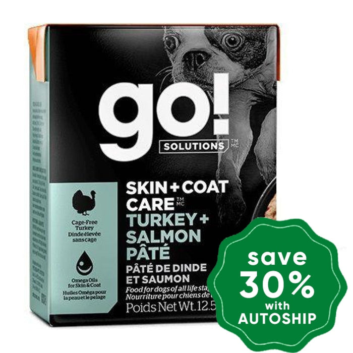 GO! - GO! SOLUTIONS - SKIN + COAT CARE Wet Food for Dog - Turkey + Salmon Pate Recipe - 12.5OZ (min. 24 cartons)