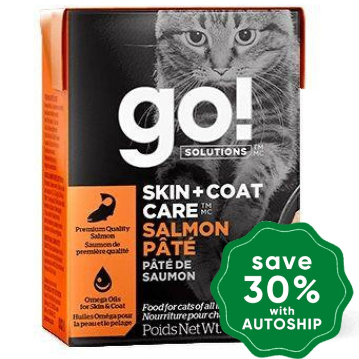 GO! SOLUTIONS - SKIN + COAT Wet Food for Cat - Salmon Pate Recipe - 6.4OZ (min. 24 cartons)