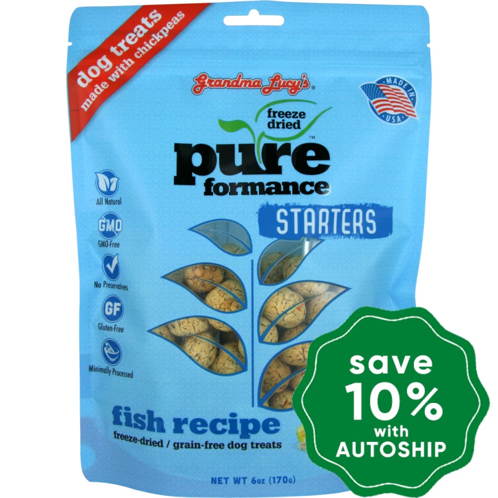 Grandma Lucy's - PureFormace Fish Starters - Freeze Dried Pet Treats for Dogs - 6OZ - PetProject.HK