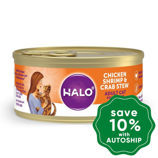 Halo - Adult Canned Cat Food Chicken Shrimp & Crab Stew Recipe 5.5Oz Cats
