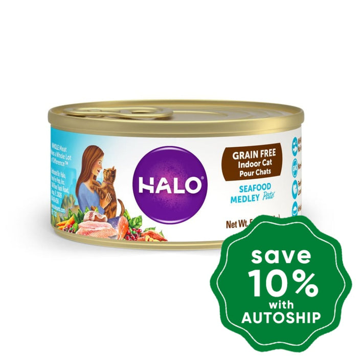 Halo - Grain-Free Indoor Canned Cat Food Seafood Medley Pate Recipe 5.5Oz Cats