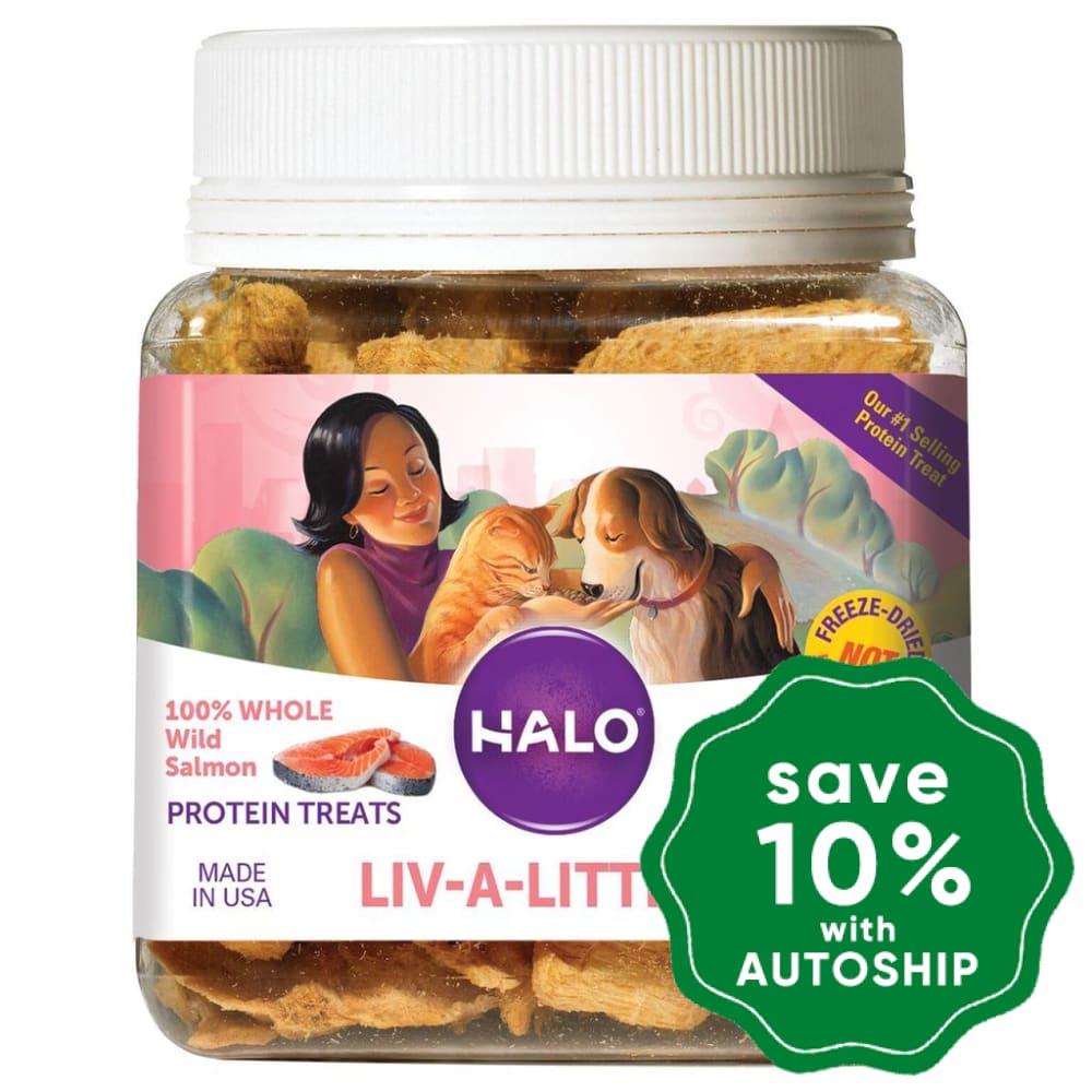 Halo - Live-A-Littles Freeze-Dried Dogs & Cats Treats 100% Whole Wild Salmon 1.6Oz