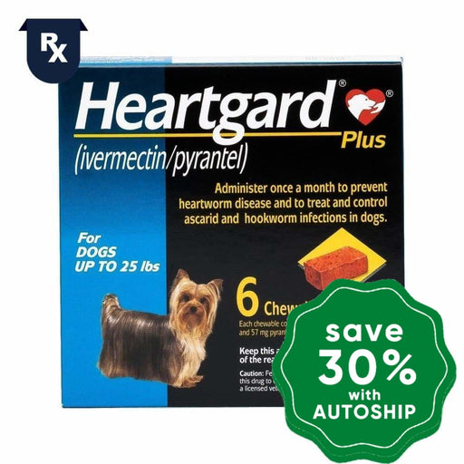 Heartgard - Plus Chewable Tablets For Dogs Up To 25 Lbs 6 Tabs