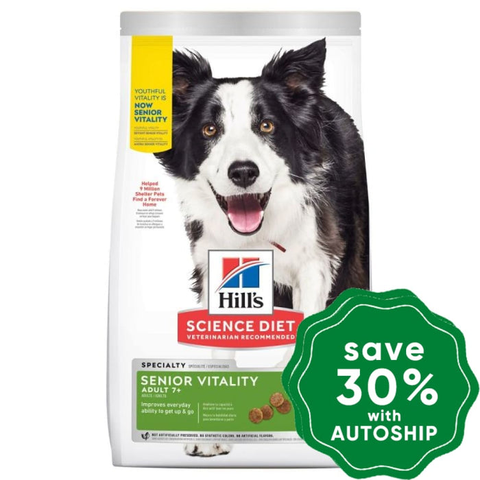 Hills Science Diet - Dry Dog Food Adult 7+ Senior Vitality Chicken & Rice 3.5Lbs Dogs