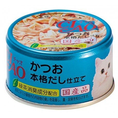 CIAO - Cat Canned Food - Skipjack Tuna in Skipjack Tuna Soup - 85G (24 Cans) - PetProject.HK