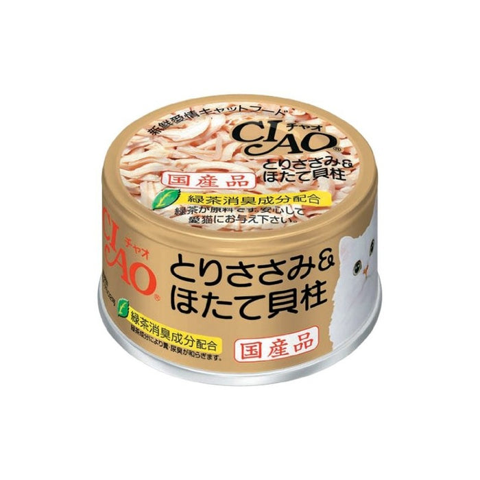 CIAO - Cat Canned Food - Chicken Fillet and Scallop - 85G (24 Cans) - PetProject.HK