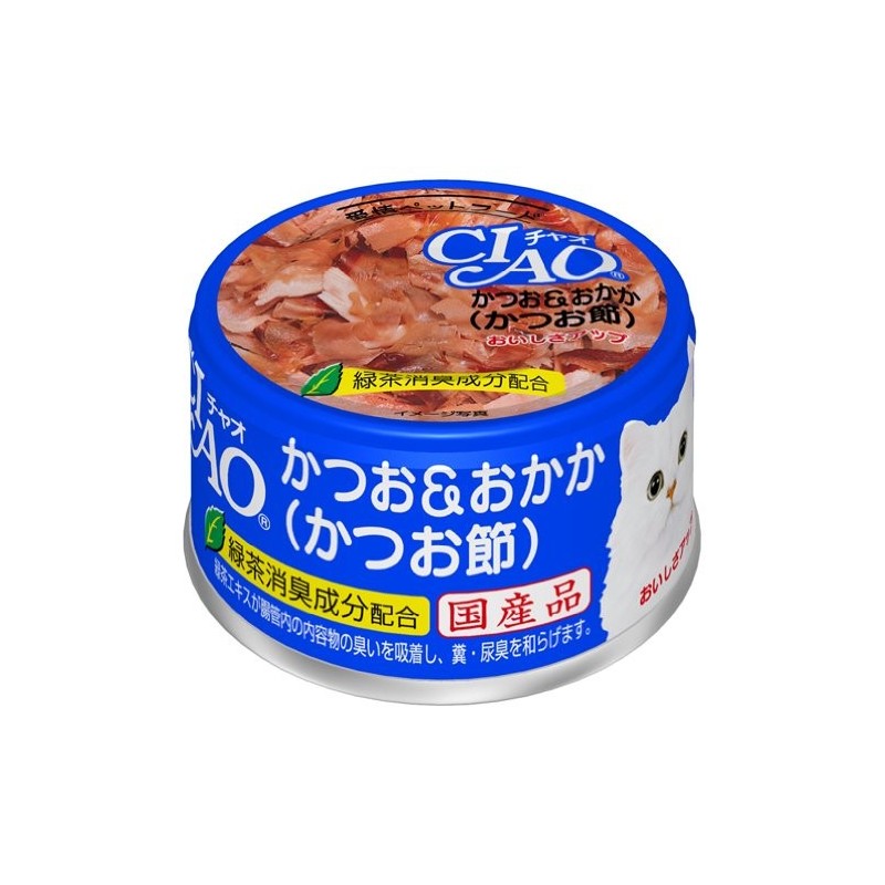 CIAO - Cat Canned Food - Skipjack Tuna and Bonito Flakes - 85G (24 Cans) - PetProject.HK