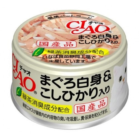 CIAO - Cat Canned Food - White Tuna and Rice - 85G (24 Cans) - PetProject.HK