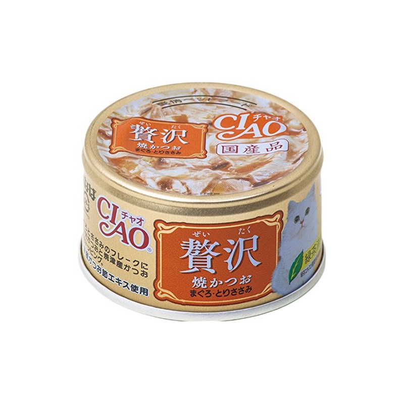 CIAO - Cat Canned Food - Luxury Grilled Bonito and Tuna with Chicken Fillet - 80G (24 Cans) - PetProject.HK