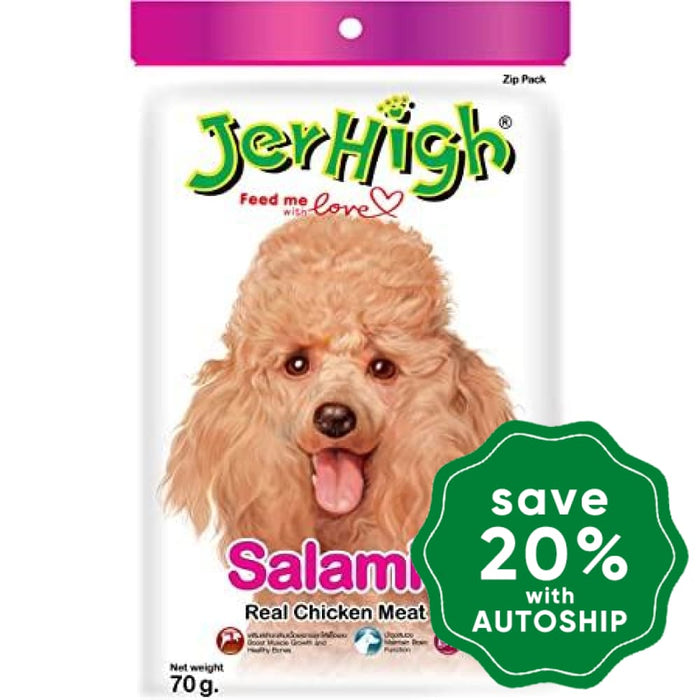 Jerhigh - Dry Dog Treats Real Chicken Meat With Salami 70G Dogs