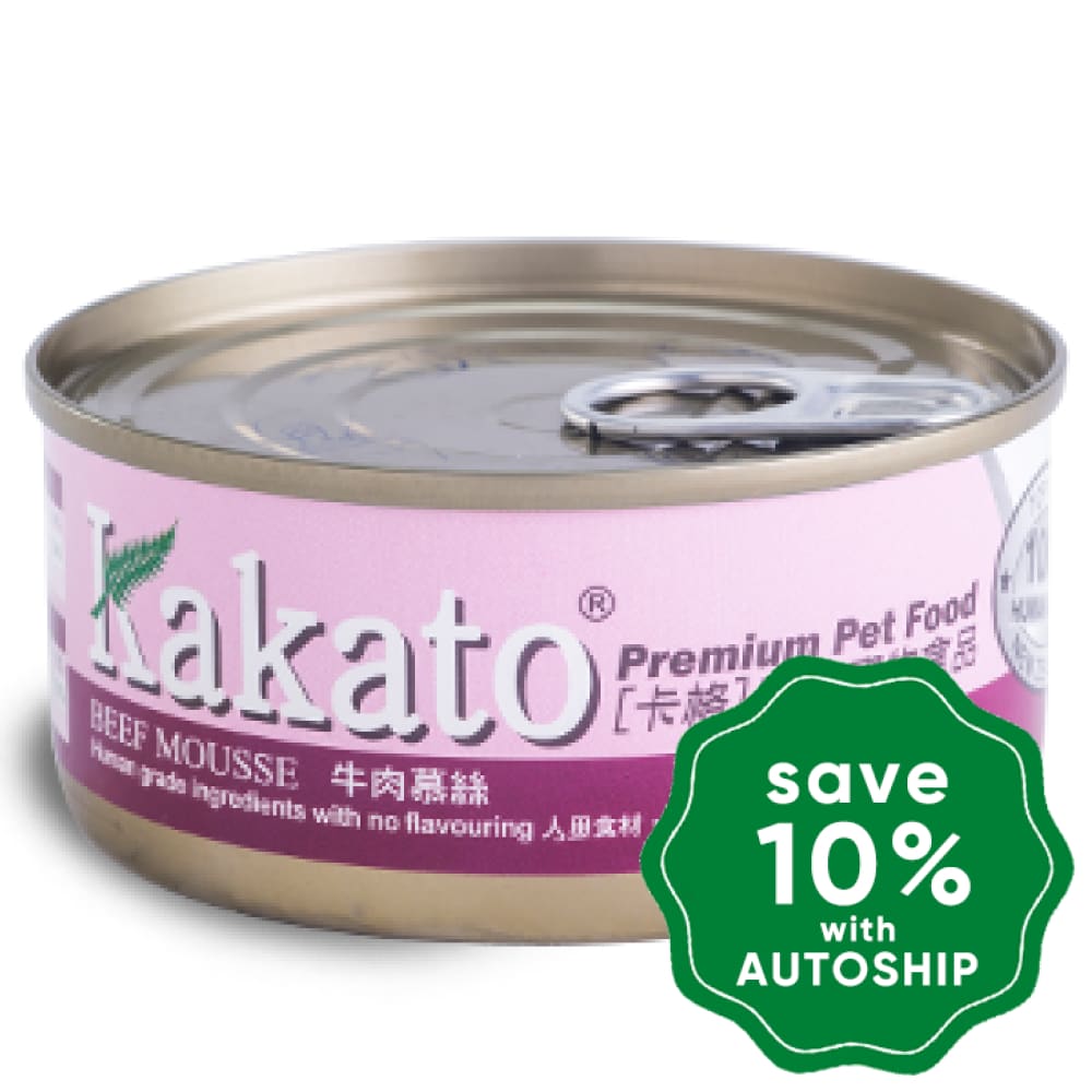 Kakato - Canned Dog and Cat Food - Beef Mousse - 70G (4 cans) - PetProject.HK