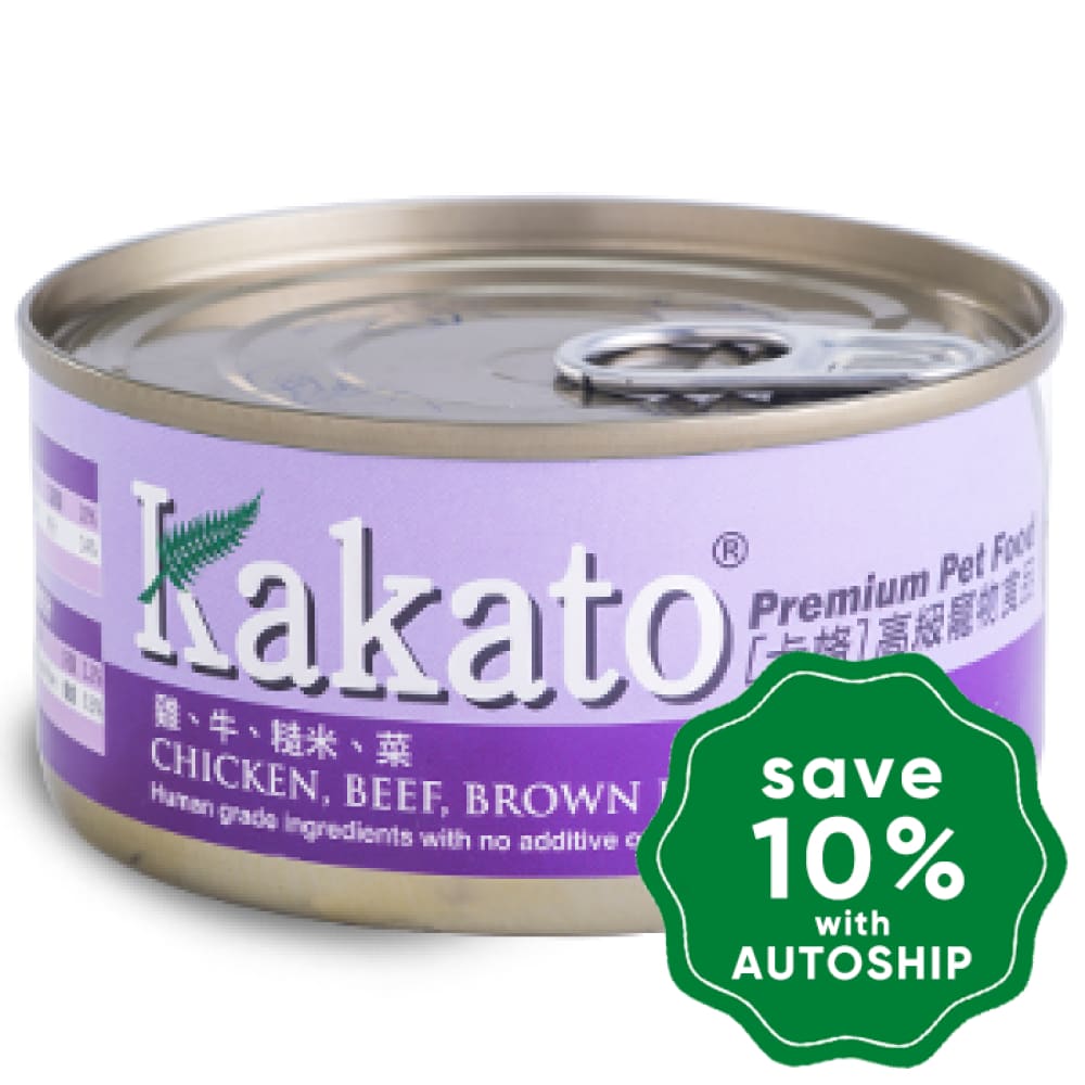 Kakato - Canned Dog and Cat Food - Chicken, Beef, Brown Rice & Vegetables - 170G (48 Cans) - PetProject.HK