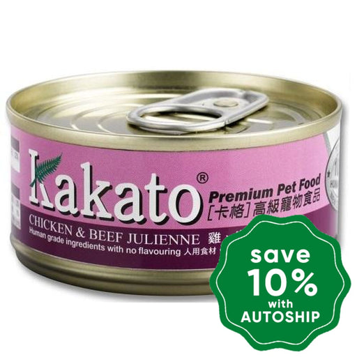 Kakato - Canned Dog and Cat Food - Chicken & Beef Julienne - 170G (48 Cans) - PetProject.HK
