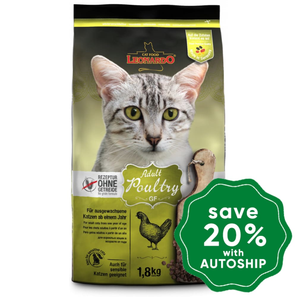 Leonardo - Grain-Free Natural Adult Dry Cat Food Poultry Recipe 1.8Kg Cats