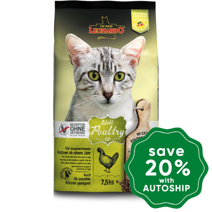 Leonardo - Grain-Free Natural Adult Dry Cat Food Poultry Recipe 7.5Kg Cats