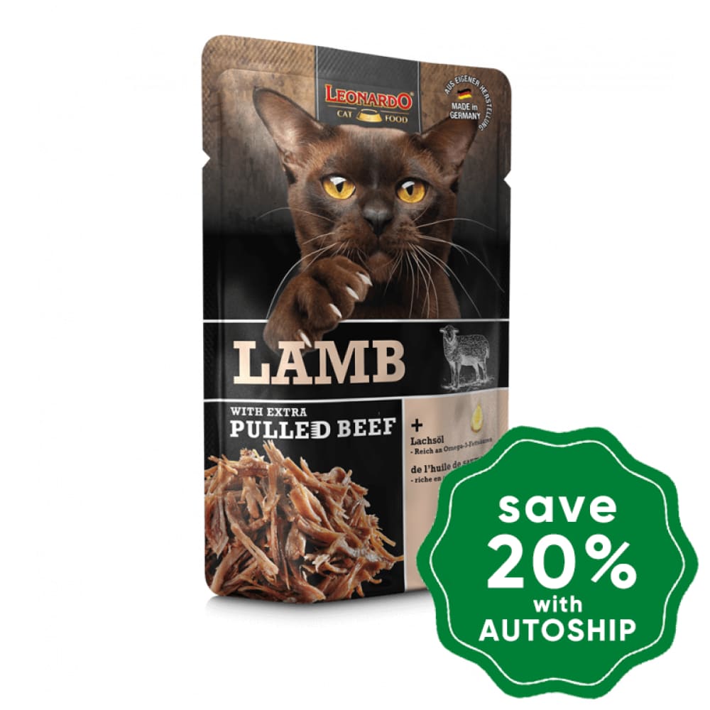 Leonardo - Natural Wet Cat Food Pouch Lamb & Beef Shredded 70G Cats