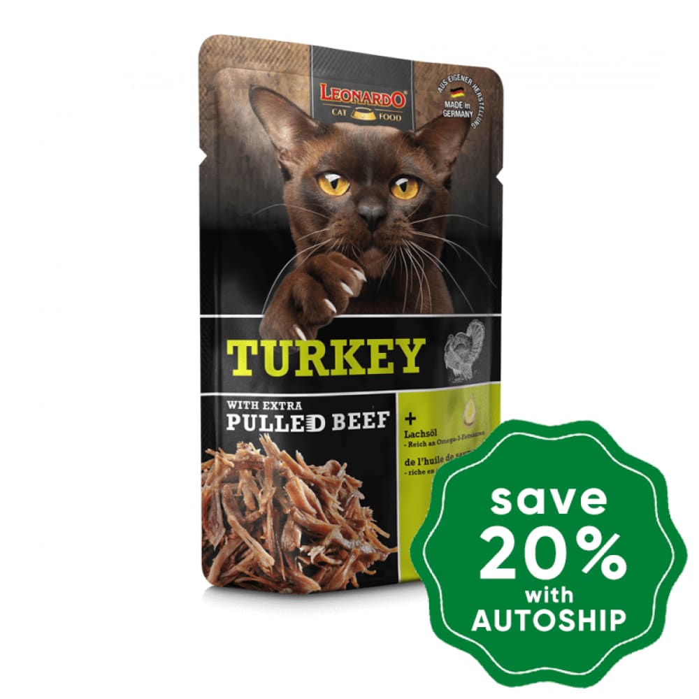 Leonardo - Natural Wet Cat Food Pouch Turkey & Beef Shredded 70G Cats