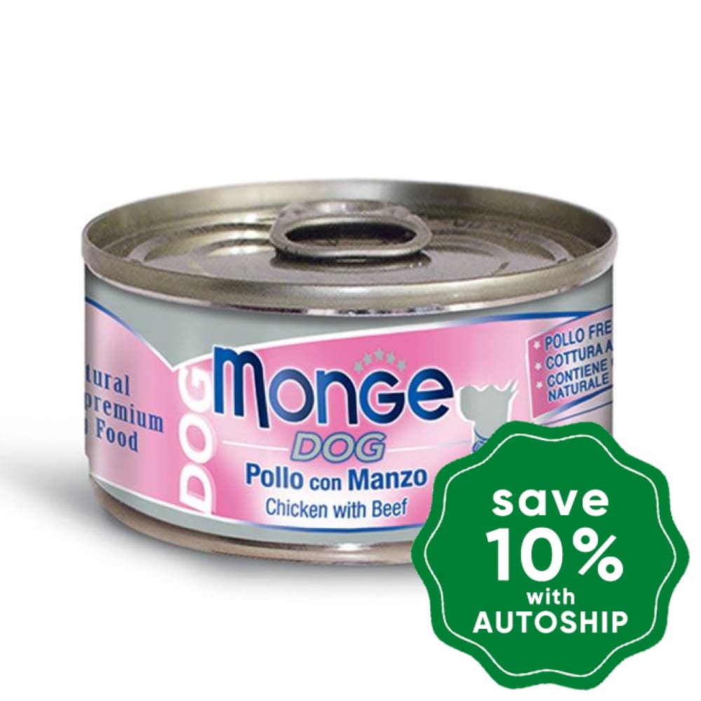 Monge - Chicken with Beef Canned Dog Food - 95G (24 Cans) - PetProject.HK