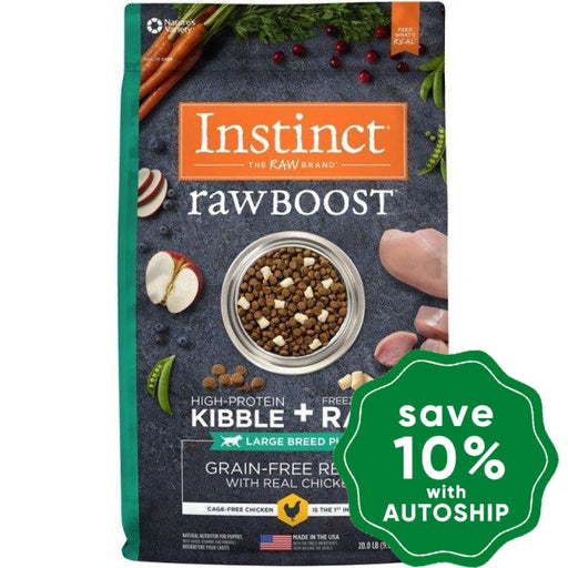 Nature's Variety Instinct - Dog Dry Food - Raw Boost Grain-Free with Chicken - Large Breed Puppy - 20LB - PetProject.HK
