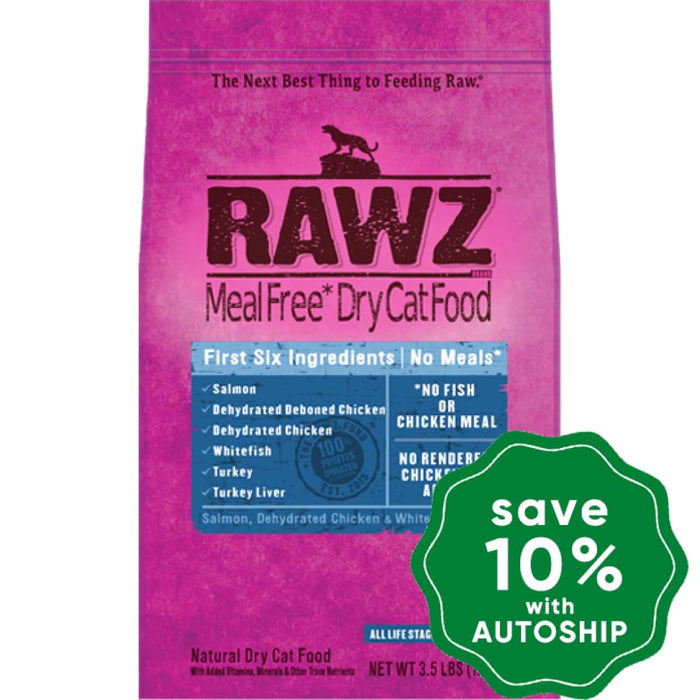 Rawz - Dry Food For Cats Meal Free Salmon Dehydrated Chicken & Whitefish Recipe 7.8Lb
