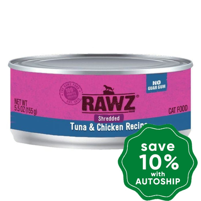 Rawz - Wet Food For Cats Shredded Tuna & Chicken Canned Recipe 155G (Min. 24 Cans)