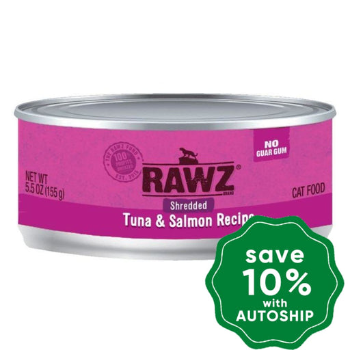 Rawz - Wet Food For Cats -Shredded Tuna & Salmon Canned Recipe 155G (Min. 24 Cans)