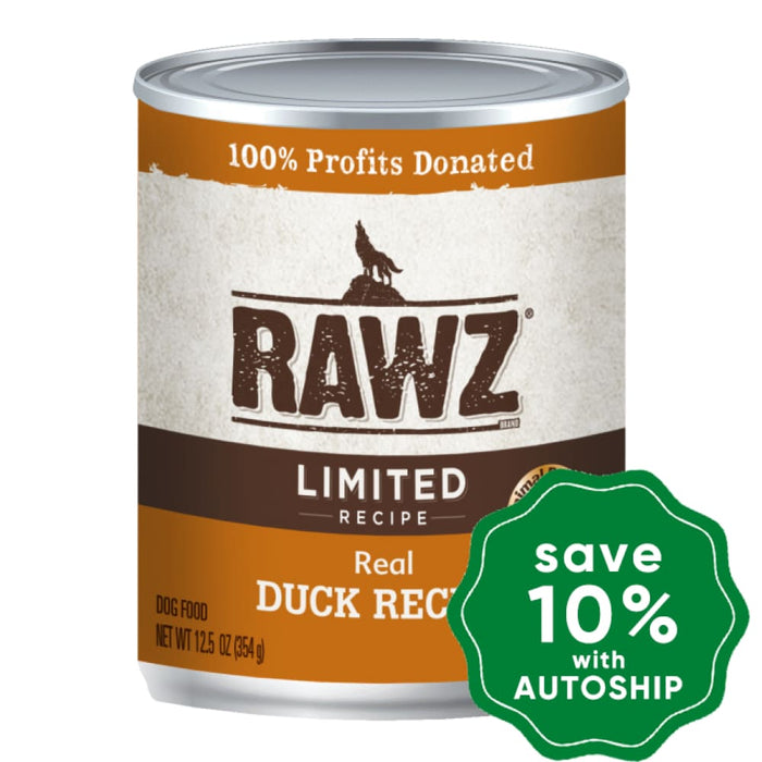 Rawz - Wet Food For Dogs Limited Real Duck Canned Recipe 354G (Min. 12 Cans)